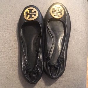Tory Burch black flats - barely worn